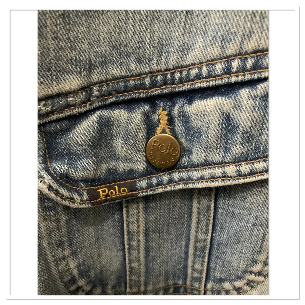 Polo Ralph Lauren Graffiti Print Patch Jean Jacket Size Medium - Picture 6 of 13